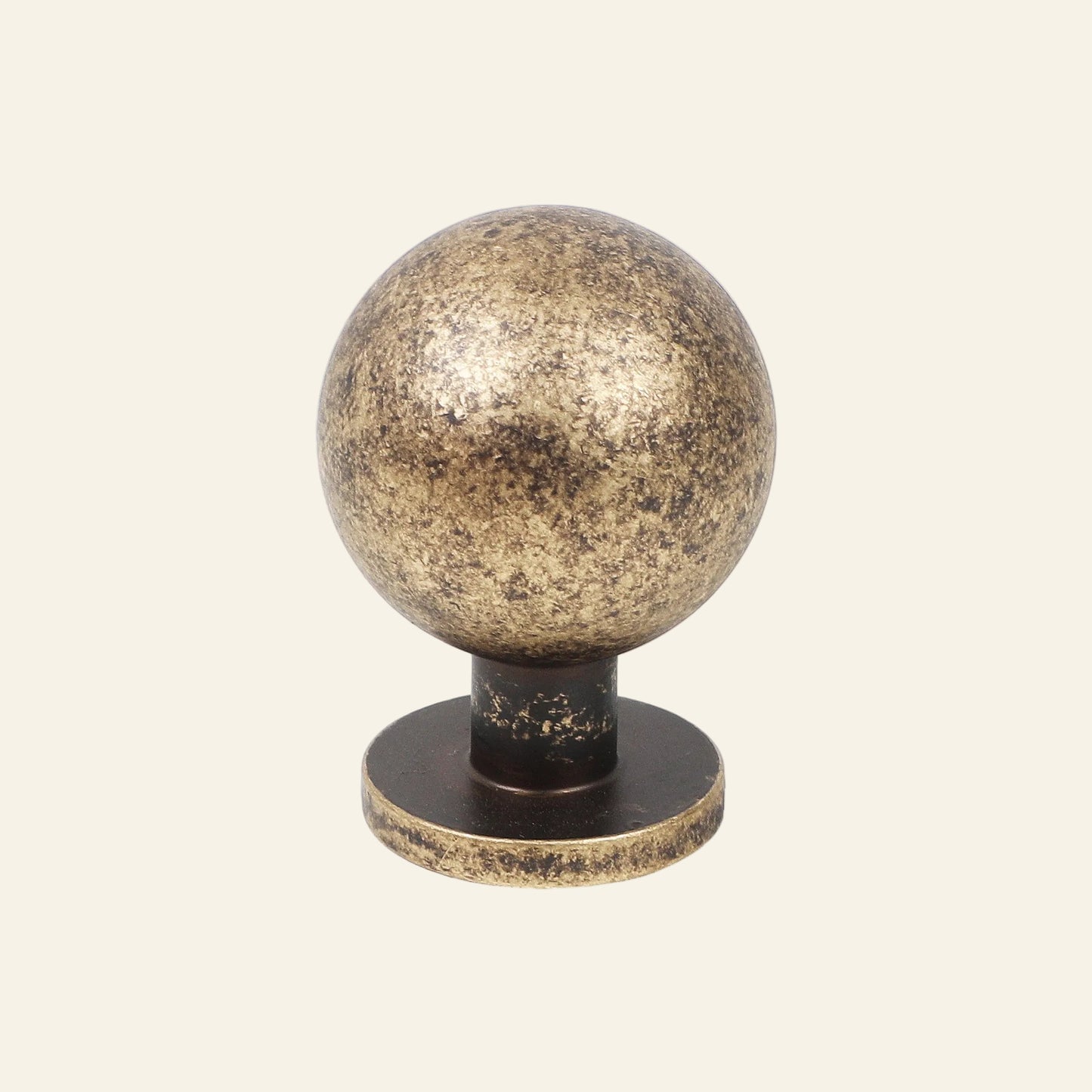 AceLine Milton  solid brass drawer knob with a round spherical design and a dark corrosion-resistant finish.