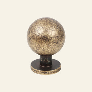 AceLine Milton  solid brass drawer knob with a round spherical design and a dark corrosion-resistant finish.
