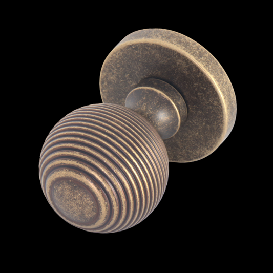 MORTISE DOOR KNOB ANTIQUE BRASS