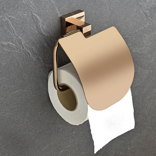 BRASS TOILET PAPER HOLDER ROSE GOLD