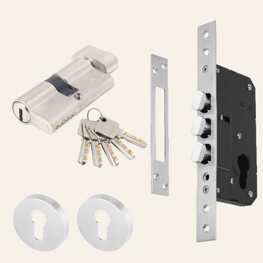 SLIDING DOOR LOCK SATIN NICKEL