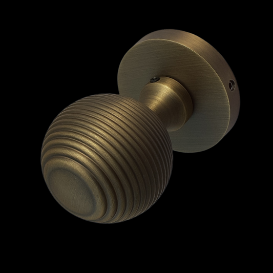 MORTISE DOOR KNOB ANTIQUE BRASS